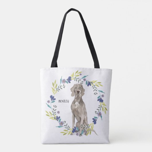 Watercolor Weimaraner personalisieren Tasche (Rückseite)