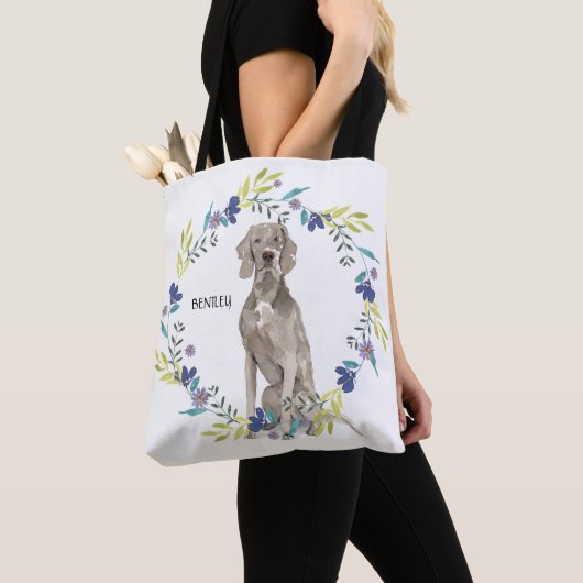 Watercolor Weimaraner personalisieren Tasche (Von Nahem)
