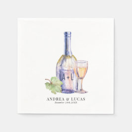 Watercolor Wein | Elegante Einsatzpartei Serviette