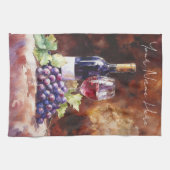 Watercolor Wein Geschirrtuch (Horizontal)