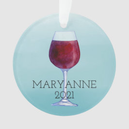 Watercolor-Wein-personalisierte Ornament