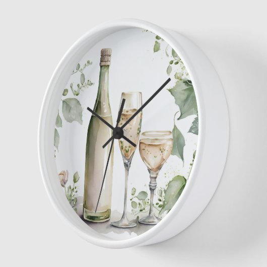 Watercolor Wein Uhr (Winkel)