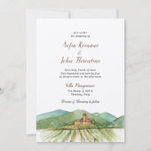 Watercolor Weinkeller Napa Sonoma Einladung (Vorderseite)