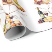 Watercolor Weinmuster Geschenkpapier (Rolleneckpunkt)