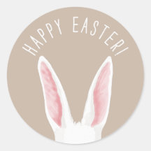 Watercolor Weiße Hasenohren Frohe Ostern