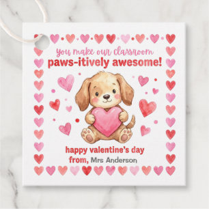 Watercolor-Welpen Valentinstag Klassenzimmer Gesch Geschenkanhänger