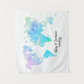 Watercolor Weltkarte Hochzeitsempfehlung willkomme Wandteppich (Vorderseite)