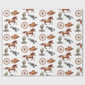 Watercolor Western Kid Art Geschenkpapier (Flach)