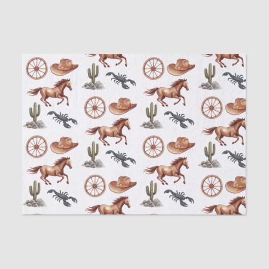 Watercolor Western Kid Art Seidenpapier (Vorderseite)
