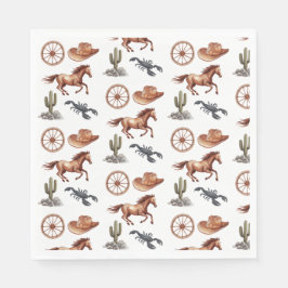 Watercolor Western Kid Art Serviette