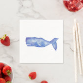 Watercolor whale cocktail, napkins serviette (Beispiel)