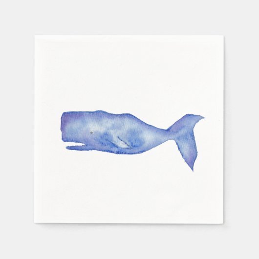 Watercolor whale cocktail, napkins serviette (Vorderseite)