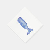 Watercolor whale cocktail, napkins serviette (Ecke)