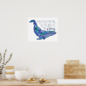 Watercolor Whale - Love as Big as The Ocean Poster (Küche)