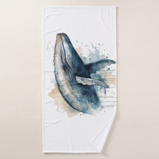 Watercolor Whale Wonder Badehandtuch (Badehandtuch)