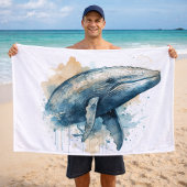 Watercolor Whale Wonder Badehandtuch