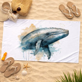 Watercolor Whale Wonder Badehandtuch
