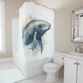 Watercolor Whale Wonder Duschvorhang (Beispiel)