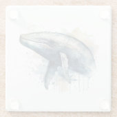 Watercolor Whale Wonder Glasuntersetzer (Rückseite)