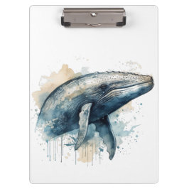 Watercolor Whale Wonder Klemmbrett