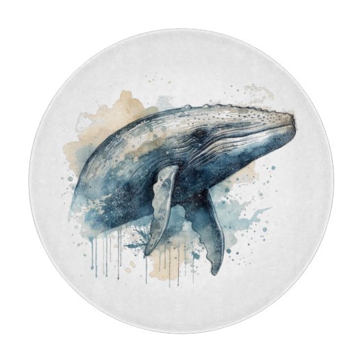 Watercolor Whale Wonder Schneidebrett (Vorderseite)