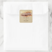 Watercolor Wheat Western WedelSquare Sticker (Tasche)