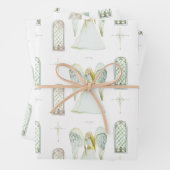 Watercolor Whimsical Angel Cross Muster Geschenkpapier Set (Beispiel)