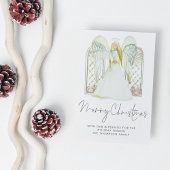 Watercolor Whimsical Angel Frohe Weihnachtsschrift Postkarte