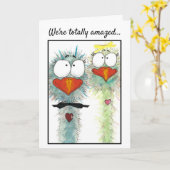 Watercolor Whimsical Birds Birthday Card Karte (Gelbe Blume)