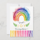 Watercolor Whimsical Boho Rainbow Grußkarte Einladung (Vorderseite)