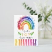 Watercolor Whimsical Boho Rainbow Grußkarte Einladung (Stehend Vorderseite)
