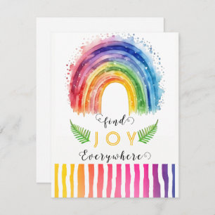 Watercolor Whimsical Boho Rainbow Grußkarte Einladung