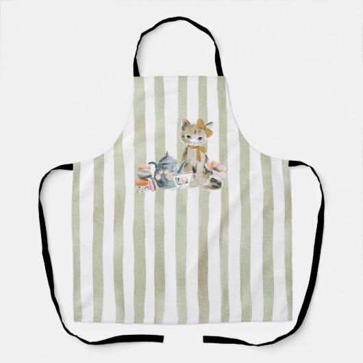 Watercolor Whimsical Cat Schürze (Vorderseite)