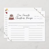 Watercolor Whimsical Christmas Rezept Card (Vorne/Hinten)