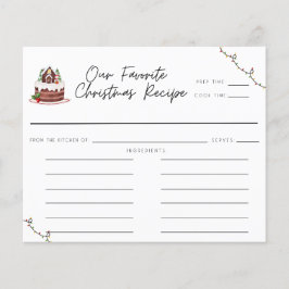 Watercolor Whimsical Christmas Rezept Card