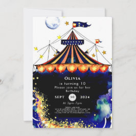 Watercolor Whimsical Circus Geburtstag Einladung