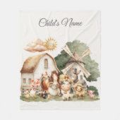 Watercolor Whimsical Farm Animals Fleecedecke (Vorderseite)