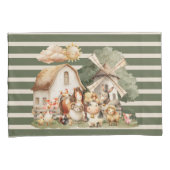 Watercolor Whimsical Farm Animals Kissenbezug (Vorderseite-Rechts)