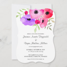 Watercolor Whimsical Floral Engagement Party Einladung
