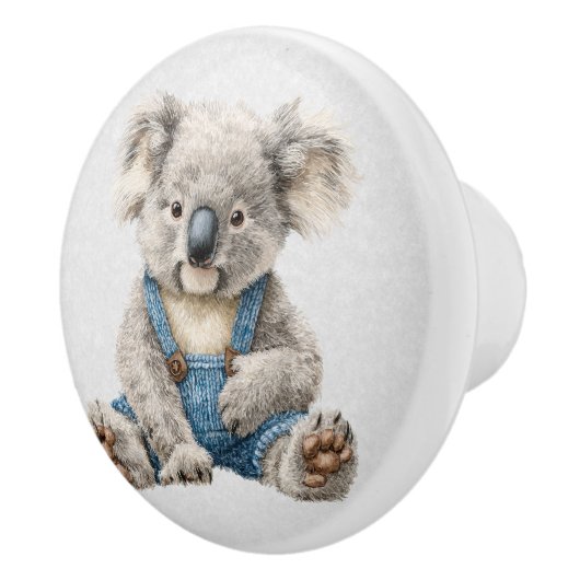 Watercolor Whimsical Personalized Koala Bear Keramikknauf (Rechts)