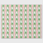 Watercolor Whimsical Striped Christmas Trees Geschenkpapier (Flach)
