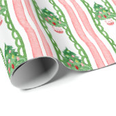 Watercolor Whimsical Striped Christmas Trees Geschenkpapier (Rolleneckpunkt)