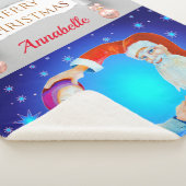 Watercolor Whimsical Weihnachtsmann Frohe Weihnach Sherpadecke (3/4)