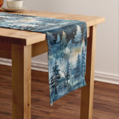 Watercolor Whimsical Winter Wonderland Christmas Großer Tischläufer (Beispiel)