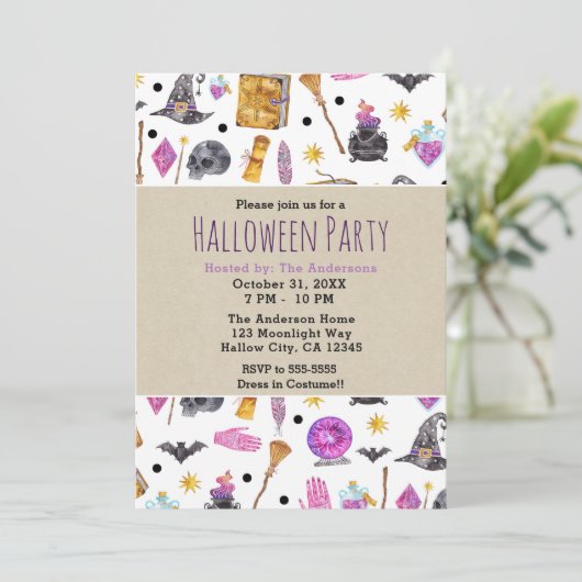 Watercolor Whimsisches Party Einladung (Stehend Vorderseite)