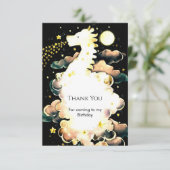 Watercolor Whimsy Dragon Birthday Dankeskarte (Stehend Vorderseite)
