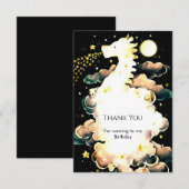 Watercolor Whimsy Dragon Birthday Dankeskarte (Vorne/Hinten)