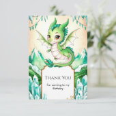 Watercolor Whimsy Dragon Birthday Dankeskarte (Stehend Vorderseite)