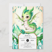 Watercolor Whimsy Dragon Birthday Einladung (Vorderseite)