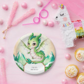 Watercolor Whimsy Dragon Birthday Pappteller (Party)